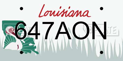 647AON Louisiana License Plate