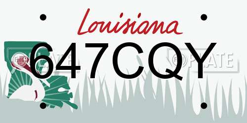 647CQY Louisiana License Plate