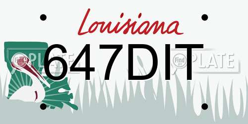 647DIT Louisiana License Plate