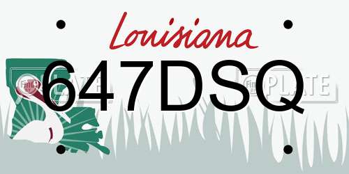 647DSQ Louisiana License Plate
