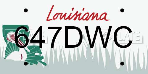 647DWC Louisiana License Plate