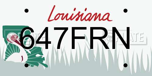 647FRN Louisiana License Plate