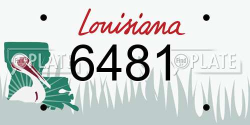 6481 Louisiana License Plate