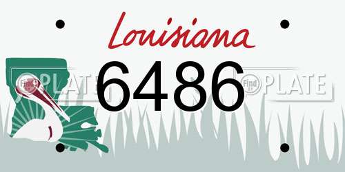 6486 Louisiana License Plate