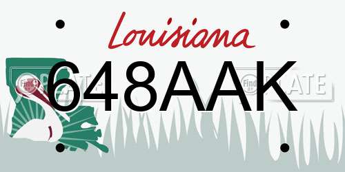 648AAK Louisiana License Plate