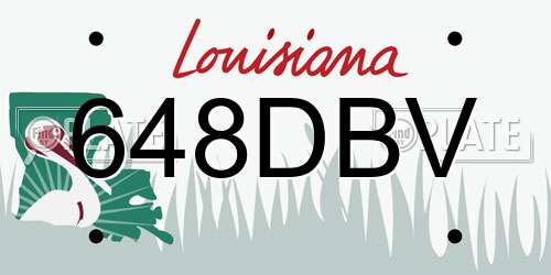 648DBV Louisiana License Plate
