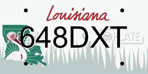 648DXT Louisiana License Plate