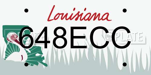 648ECC Louisiana License Plate