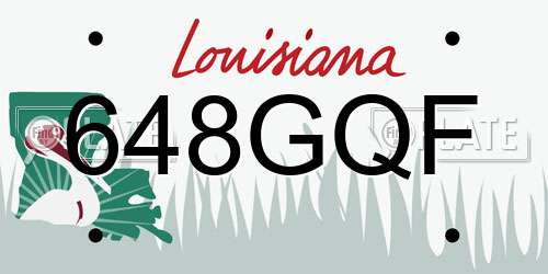 648GQF Louisiana License Plate