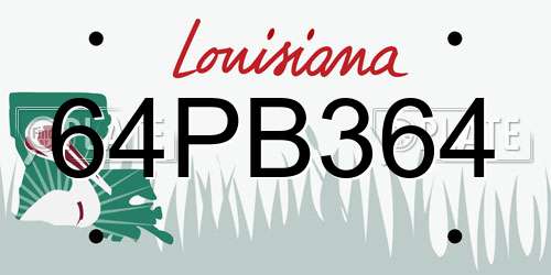 64PB364 Louisiana License Plate
