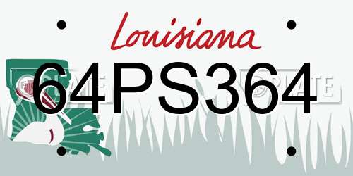 64PS364 Louisiana License Plate
