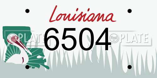 6504 Louisiana License Plate