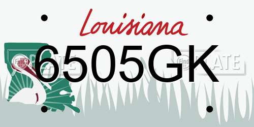 6505GK Louisiana License Plate