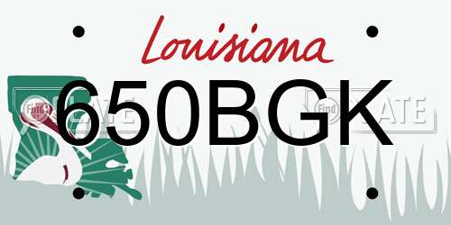 650BGK Louisiana License Plate