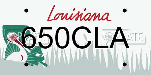 650CLA Louisiana License Plate