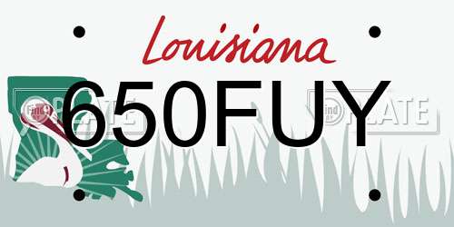 650FUY Louisiana License Plate