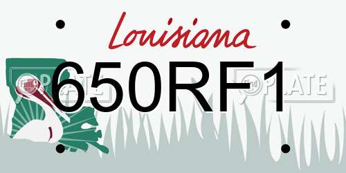 650RF1 Louisiana License Plate