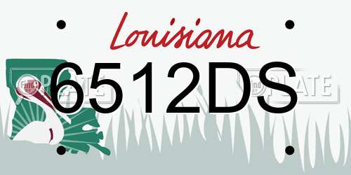 6512DS Louisiana License Plate