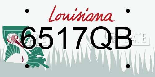 6517QB Louisiana License Plate