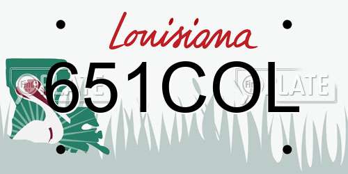 651COL Louisiana License Plate