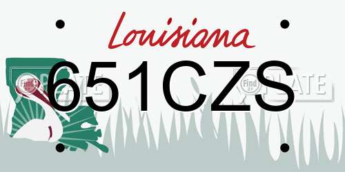 651CZS Louisiana License Plate