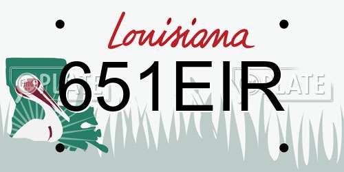 651EIR Louisiana License Plate