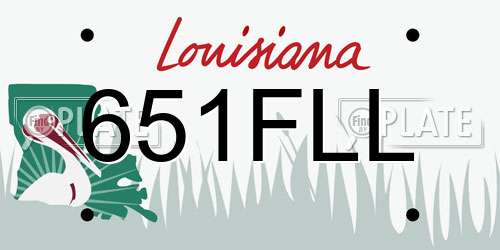 651FLL Louisiana License Plate