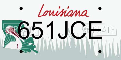 651JCE Louisiana License Plate