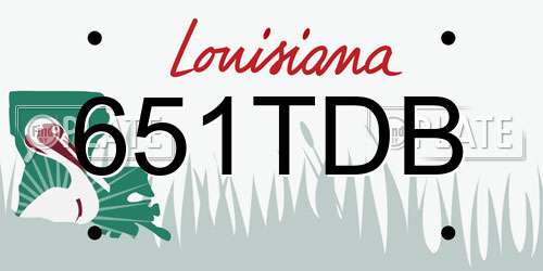 651TDB Louisiana License Plate