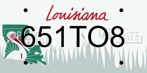 651TO8 Louisiana License Plate