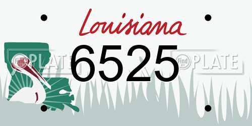 6525 Louisiana License Plate
