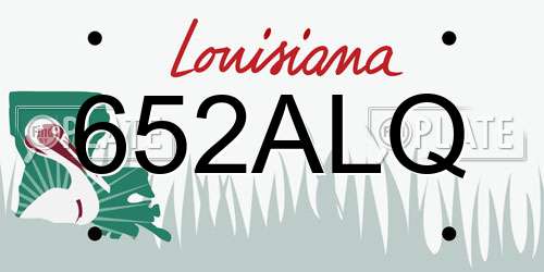 652ALQ Louisiana License Plate