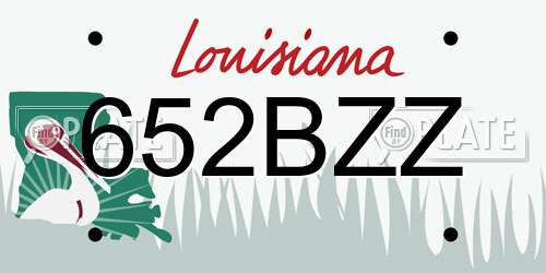 652BZZ Louisiana License Plate