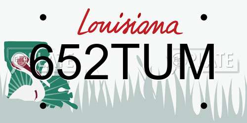 652TUM Louisiana License Plate