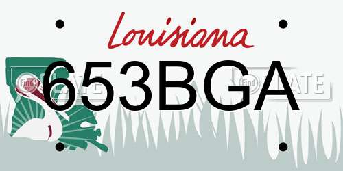 653BGA Louisiana License Plate
