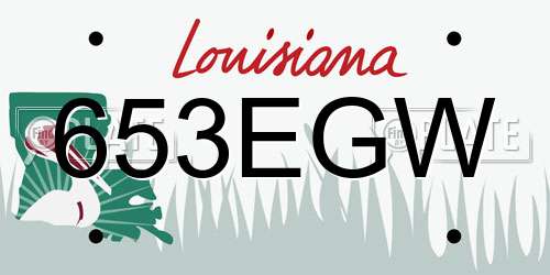 653EGW Louisiana License Plate