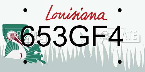 653GF4 Louisiana License Plate