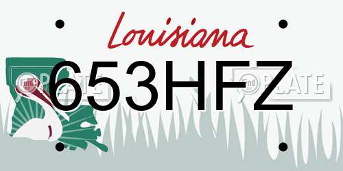 653HFZ Louisiana License Plate