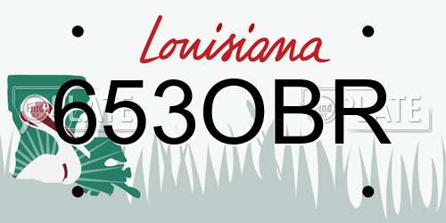 653OBR Louisiana License Plate