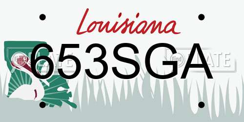 653SGA Louisiana License Plate