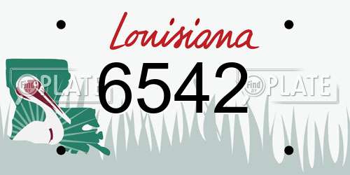 6542 Louisiana License Plate