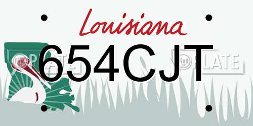 654CJT Louisiana License Plate
