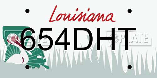 654DHT Louisiana License Plate
