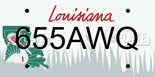 655AWQ Louisiana License Plate