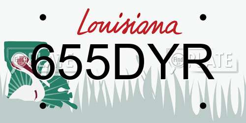 655DYR Louisiana License Plate
