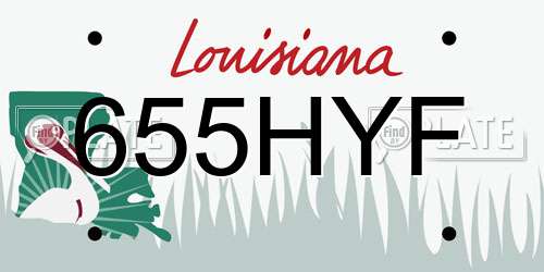 655HYF Louisiana License Plate