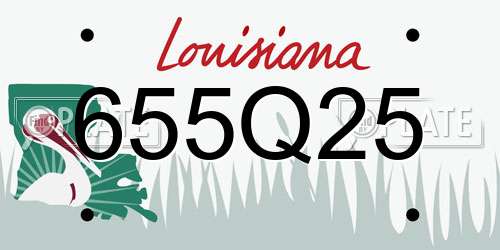 655Q25 Louisiana License Plate