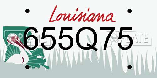 655Q75 Louisiana License Plate