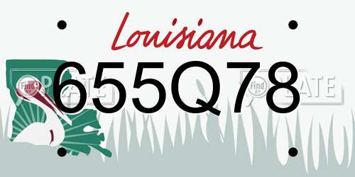 655Q78 Louisiana License Plate