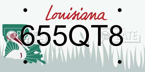 655QT8 Louisiana License Plate